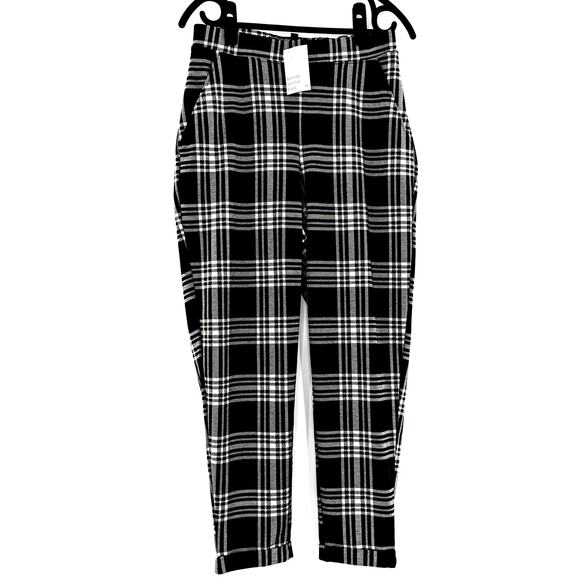 H&M Pants - H&M Plaid Pants Trousers Black & White Size Small